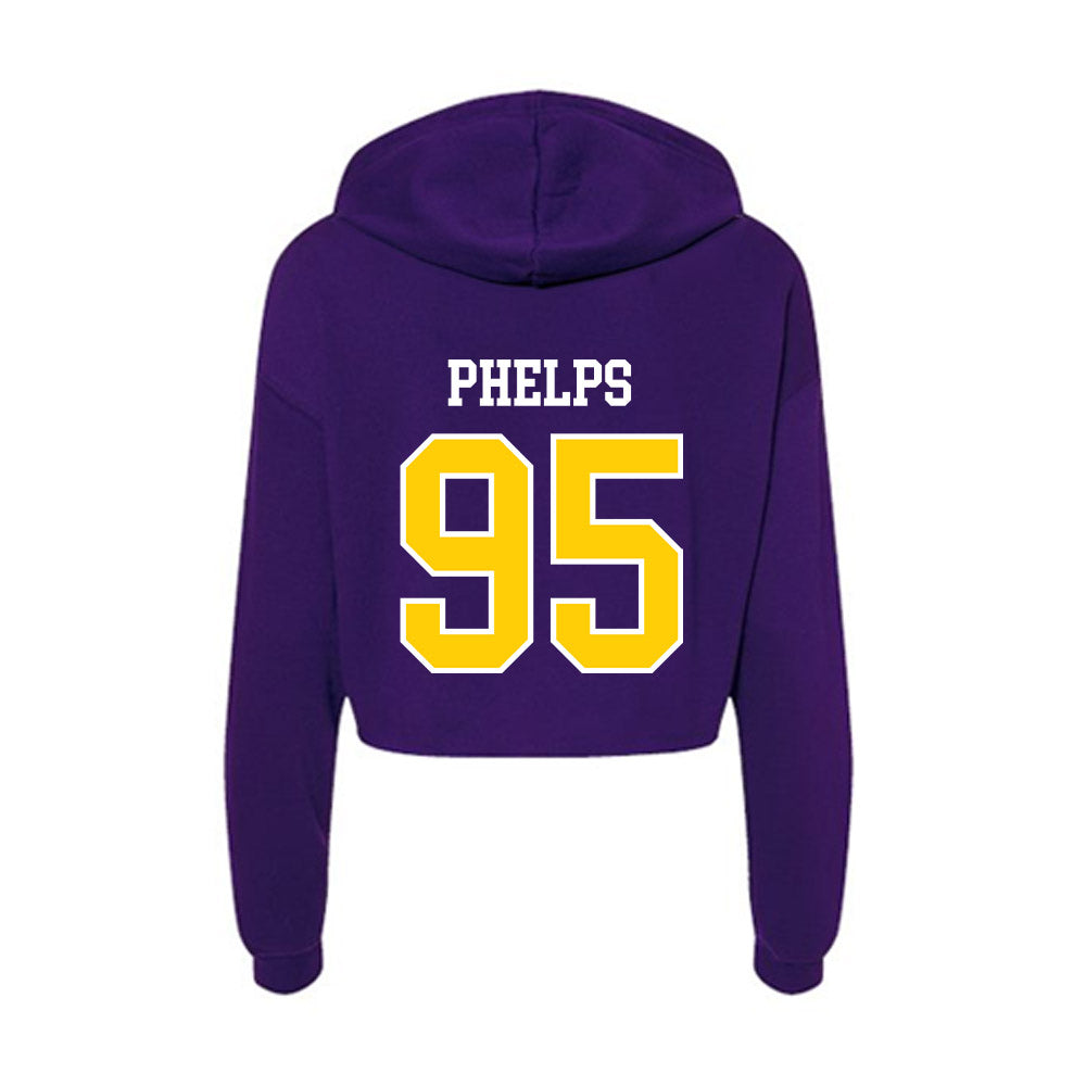 WIU - NCAA Football : Tanner Phelps - Women's Crop Fleece Hoodie-1