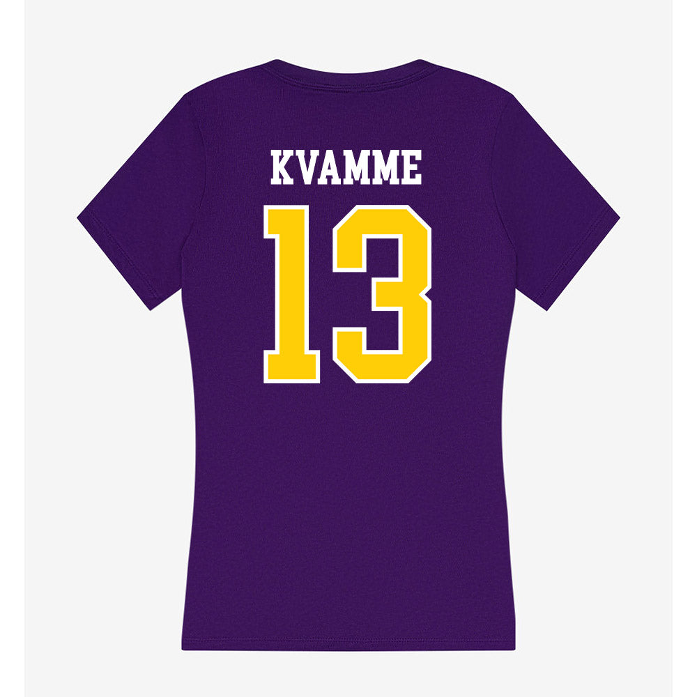 WIU - NCAA Men's Basketball : Makai Kvamme - Women's V-Neck T-Shirt-1