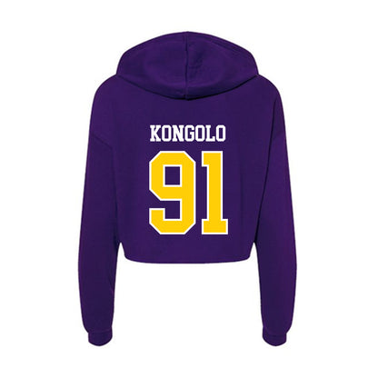 WIU - NCAA Football : Elijah Kongolo - Women's Crop Fleece Hoodie-1