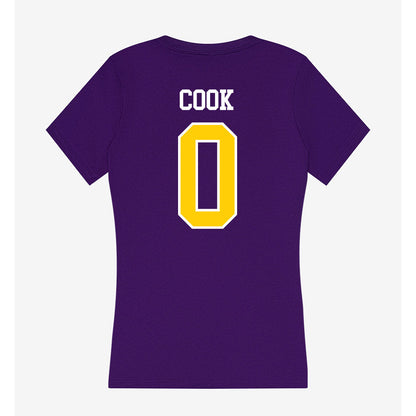 WIU - NCAA Men's Basketball : Tyran Cook - Women's V-Neck T-Shirt-1