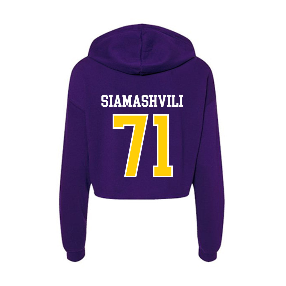 WIU - NCAA Football : Luca Siamashvili - Women's Crop Fleece Hoodie-1
