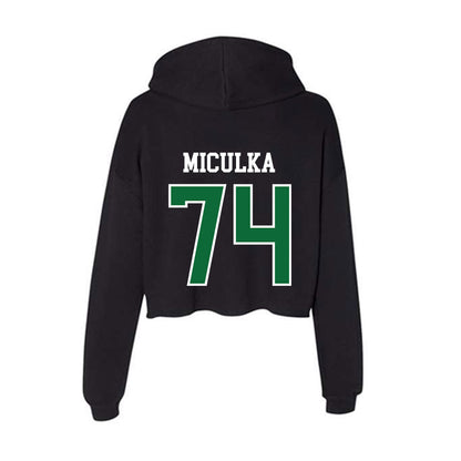 EMich - NCAA Football : Carter Miculka - Women's Crop Fleece Hooded Sweatshirt-1