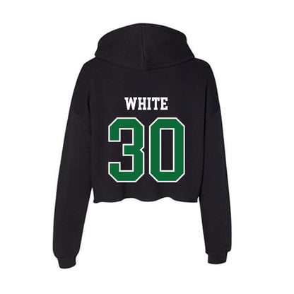 EMich - NCAA Baseball : Carter White - Women's Crop Fleece Hoodie-1