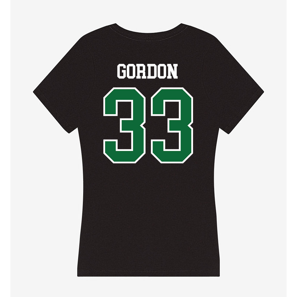 EMich - NCAA Women's Basketball : Adrena Gordon - Women's V-Neck T-Shirt-1