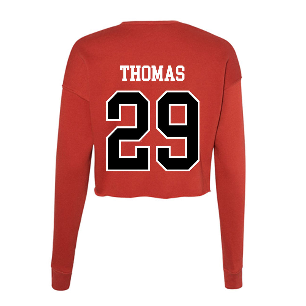 Valdosta State - NCAA Football : RoyMarr Thomas - Women's Cropped Crew Fleece-1