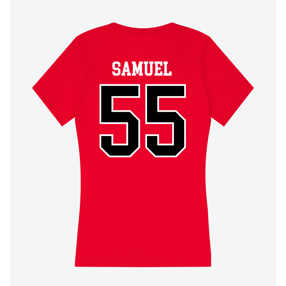 Valdosta State - NCAA Football : Tre Samuel - Women's V-Neck T-Shirt-1