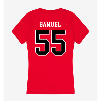Valdosta State - NCAA Football : Tre Samuel - Women's V-Neck T-Shirt-1