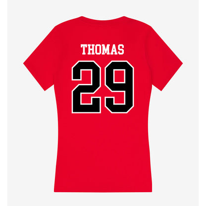 Valdosta State - NCAA Football : RoyMarr Thomas - Women's V-Neck T-Shirt-1