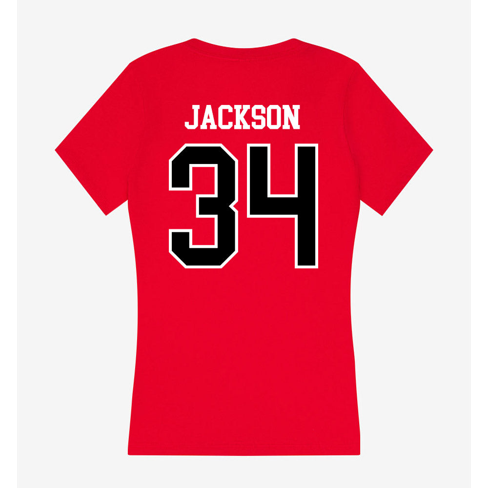 Valdosta State - NCAA Baseball : Trey Jackson - Women's V-Neck T-Shirt-1