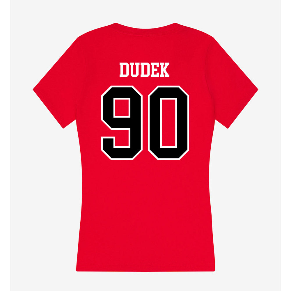 Valdosta State - NCAA Football : Malakai Dudek - Women's V-Neck T-Shirt-1
