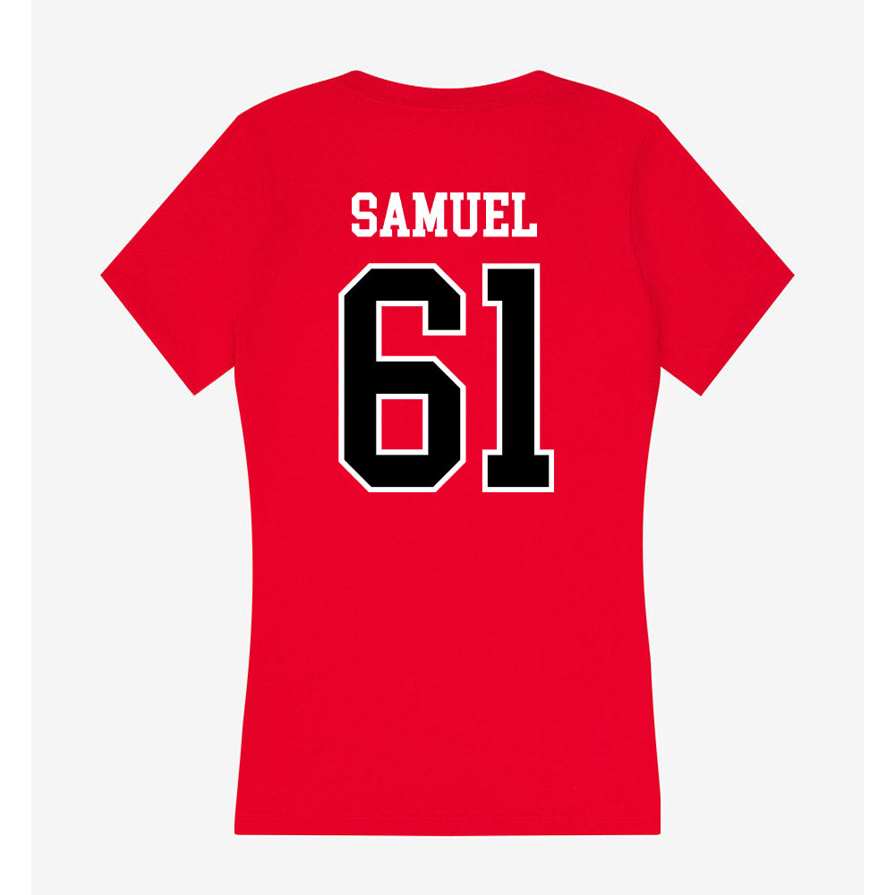 Valdosta State - NCAA Football : Tre Samuel - Women's V-Neck T-Shirt-1