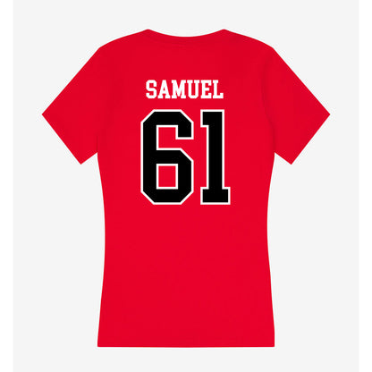 Valdosta State - NCAA Football : Tre Samuel - Women's V-Neck T-Shirt-1