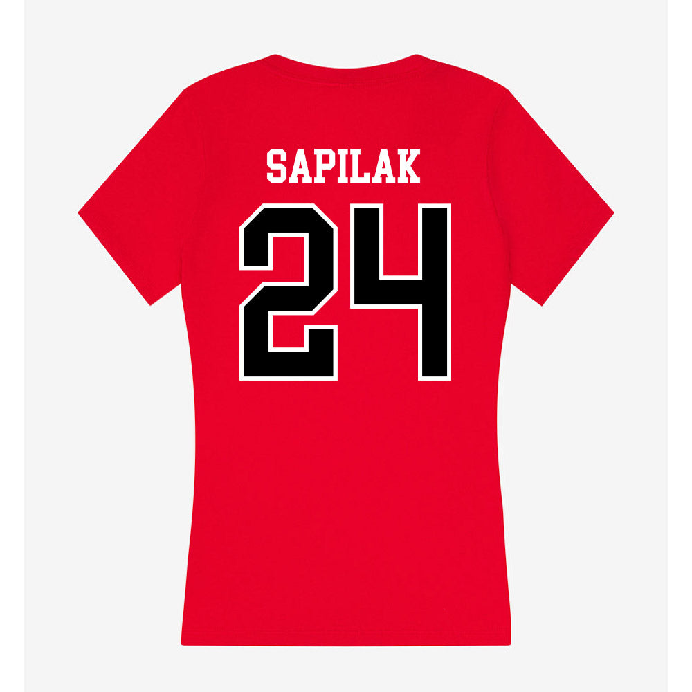 Valdosta State - NCAA Women's Basketball : Alina Sapilak - Women's V-Neck T-Shirt-1
