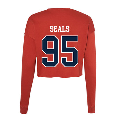 Stony Brook - NCAA Football : Moe Seals - Women's Cropped Crew Fleece-1