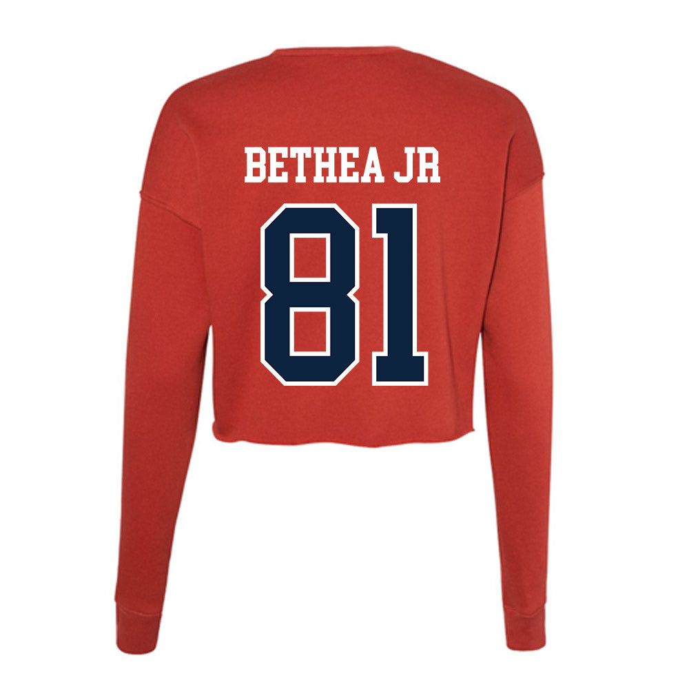 Stony Brook - NCAA Football : Frenchmon Bethea Jr - Women's Cropped Crew Fleece-1