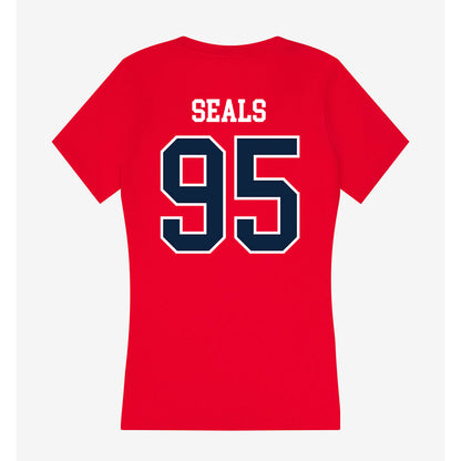 Stony Brook - NCAA Football : Moe Seals - Women's V-Neck T-Shirt-1