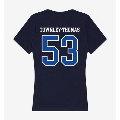 Creighton - NCAA Men's Basketball : Joshua Townley-Thomas - Women's V-Neck T-Shirt-1