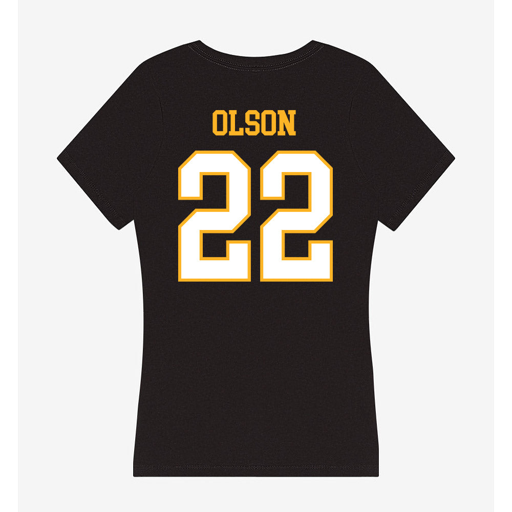 UW Milwaukee - NCAA Women's Basketball : Olivia Olson - Women's V-Neck T-Shirt-1