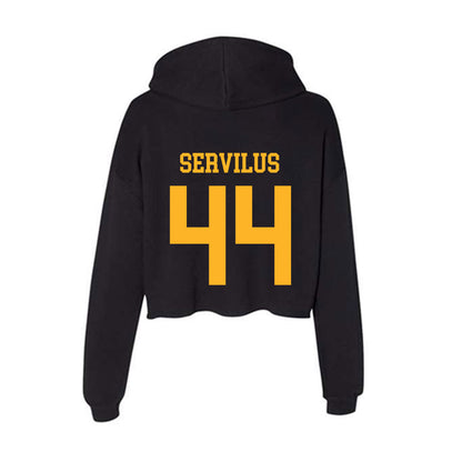 Valpo - NCAA Men's Basketball : Sader Servilus - Women's Crop Fleece Hoodie-1