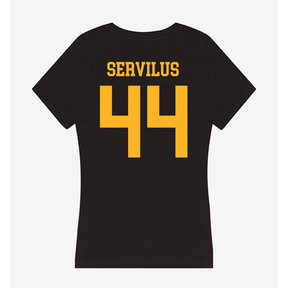 Valpo - NCAA Men's Basketball : Sader Servilus - Women's V-Neck T-Shirt-1