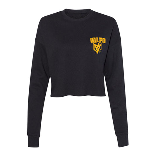 Valpo - NCAA Men's Track & Field : Donald Wilson III - Women's Cropped Crew Fleece-0