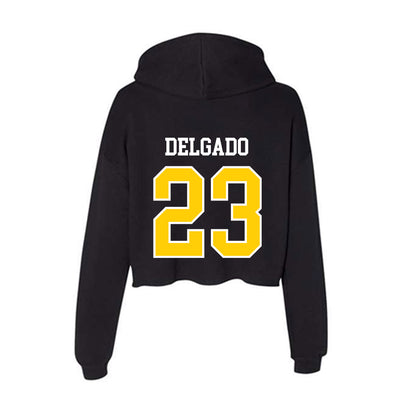 Michigan Tech - NCAA Football : Samuel Delgado - Women's Crop Fleece Hoodie-1