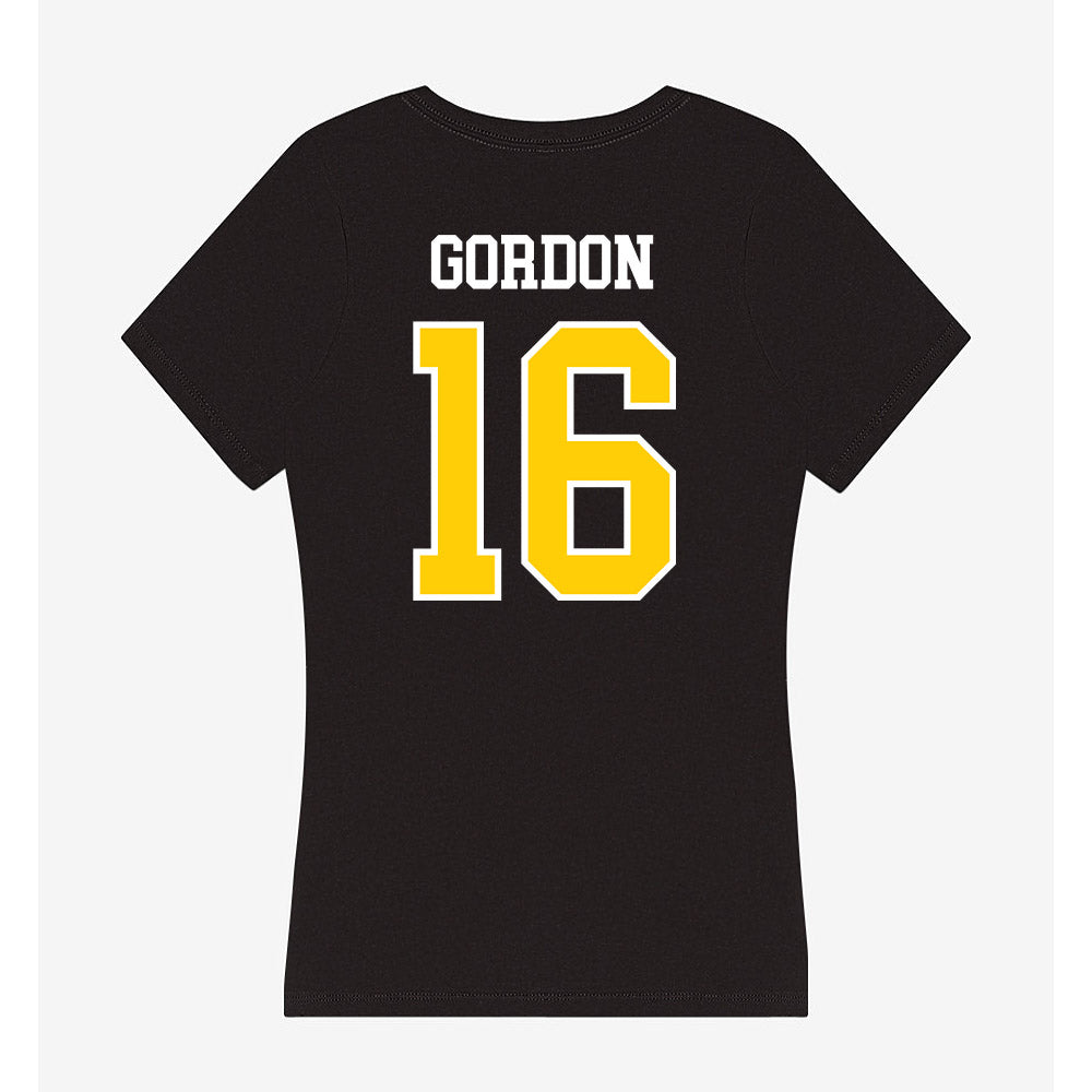 Michigan Tech - NCAA Men's Ice Hockey : Isaac Gordon - Women's V-Neck T-Shirt-1