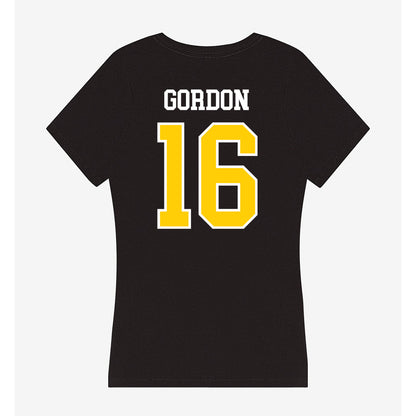 Michigan Tech - NCAA Men's Ice Hockey : Isaac Gordon - Women's V-Neck T-Shirt-1
