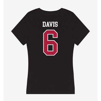 LMU - NCAA Beach Volleyball : Ellie Davis - Women's V-Neck T-Shirt-1
