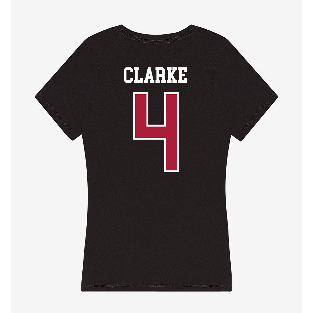 LMU - NCAA Women's Basketball : Allison Clarke - Women's V-Neck T-Shirt-1
