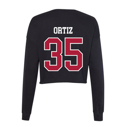 LMU - NCAA Baseball : Jordan Ortiz - Women's Cropped Crew Fleece-1