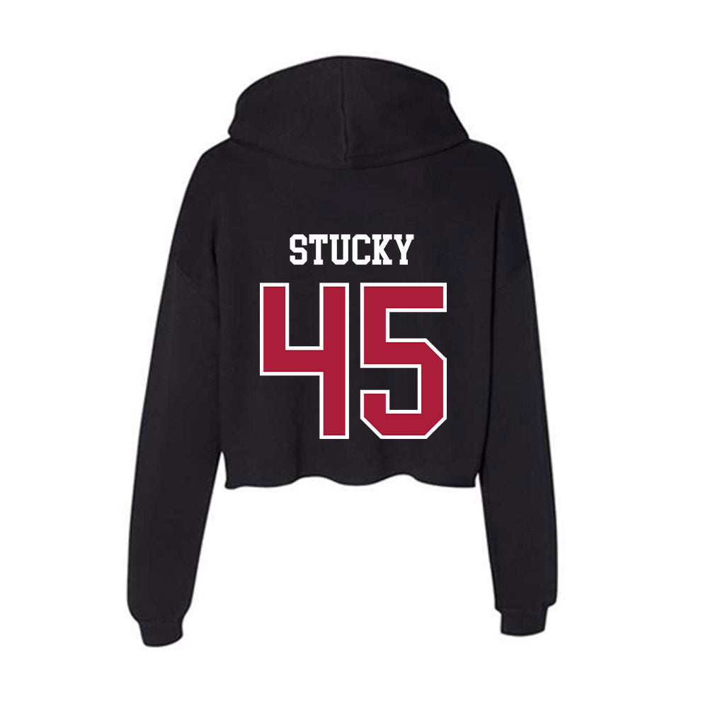 LMU - NCAA Baseball : Cole Stucky - Women's Crop Fleece Hoodie-1