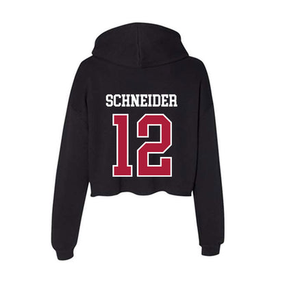 LMU - NCAA Baseball : Max Schneider - Women's Crop Fleece Hoodie-1