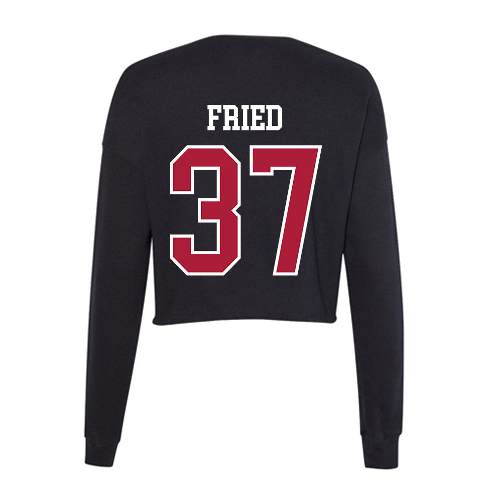 LMU - NCAA Baseball : Jacob Fried - Women's Cropped Crew Fleece-1