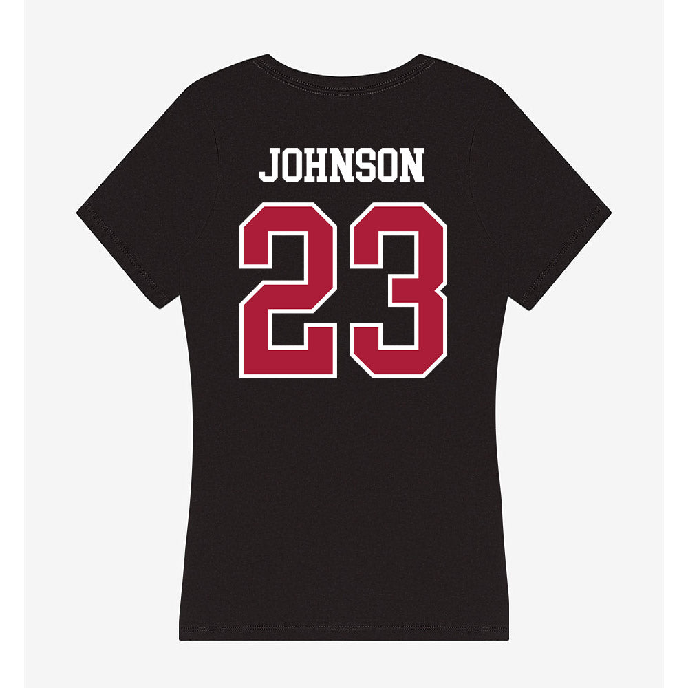 LMU - NCAA Baseball : Jonah Johnson - Women's V-Neck T-Shirt-1
