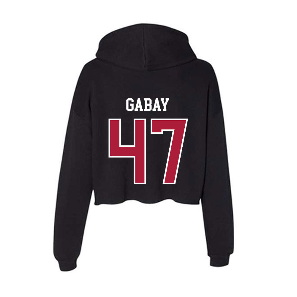 LMU - NCAA Baseball : Lucas Gabay - Women's Crop Fleece Hoodie-1