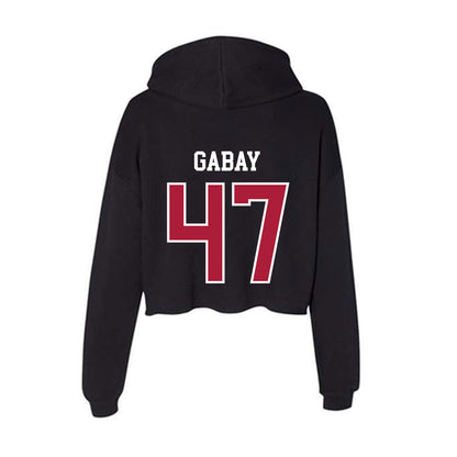 LMU - NCAA Baseball : Lucas Gabay - Women's Crop Fleece Hoodie-1