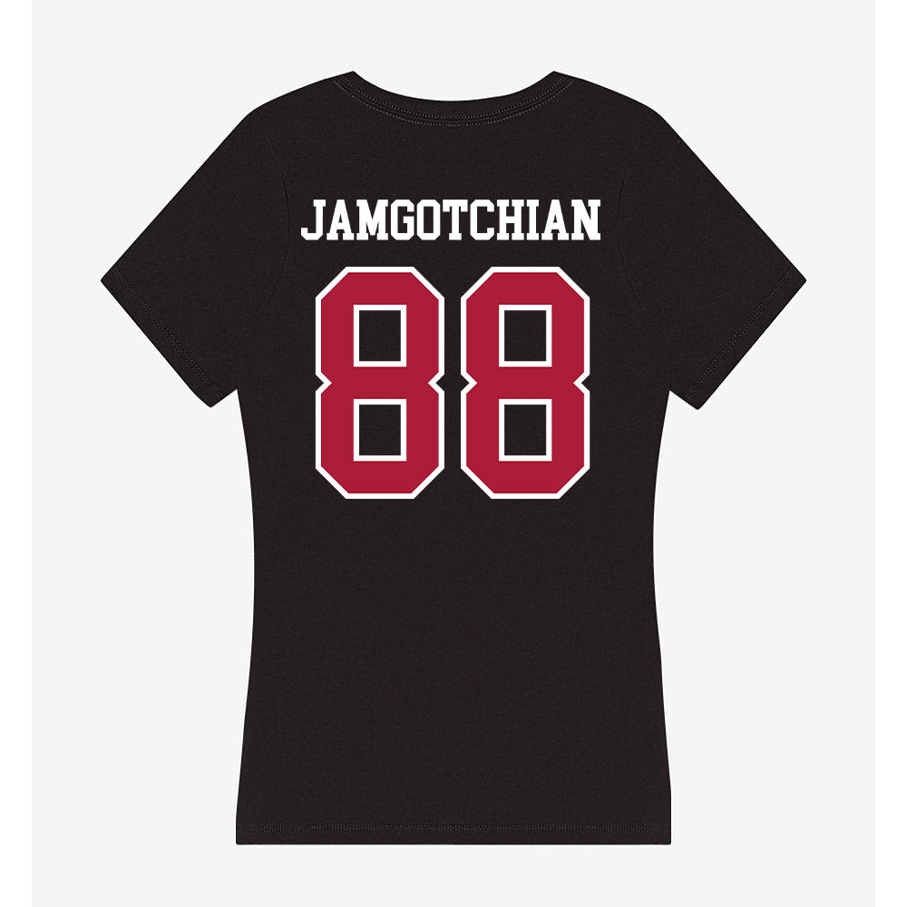 LMU - NCAA Softball : Izzy Jamgotchian - Women's V-Neck T-Shirt-1