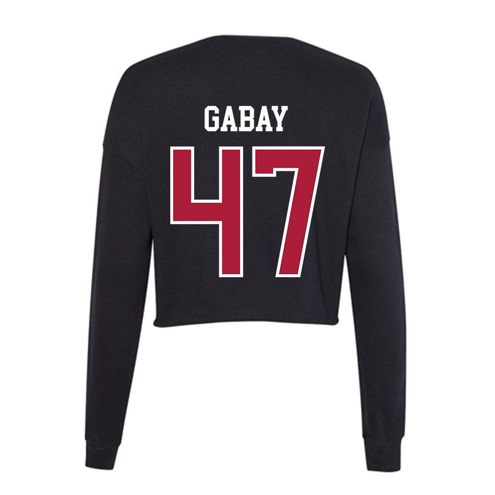 LMU - NCAA Baseball : Lucas Gabay - Women's Cropped Crew Fleece-1