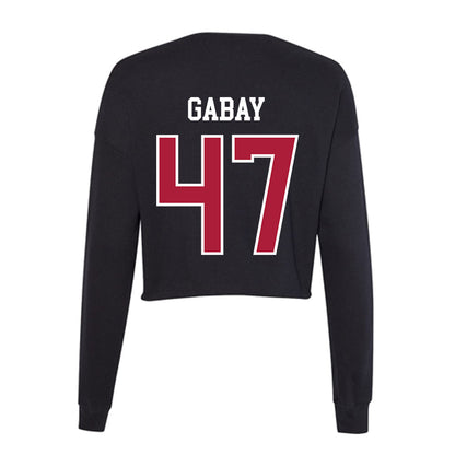 LMU - NCAA Baseball : Lucas Gabay - Women's Cropped Crew Fleece-1