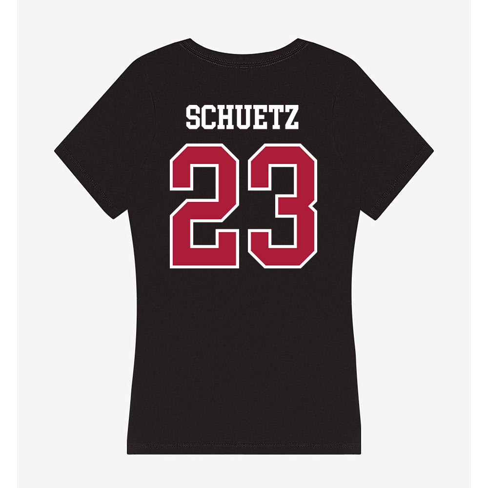 LMU - NCAA Women's Volleyball : Nicole Schuetz - Women's V-Neck T-Shirt-1