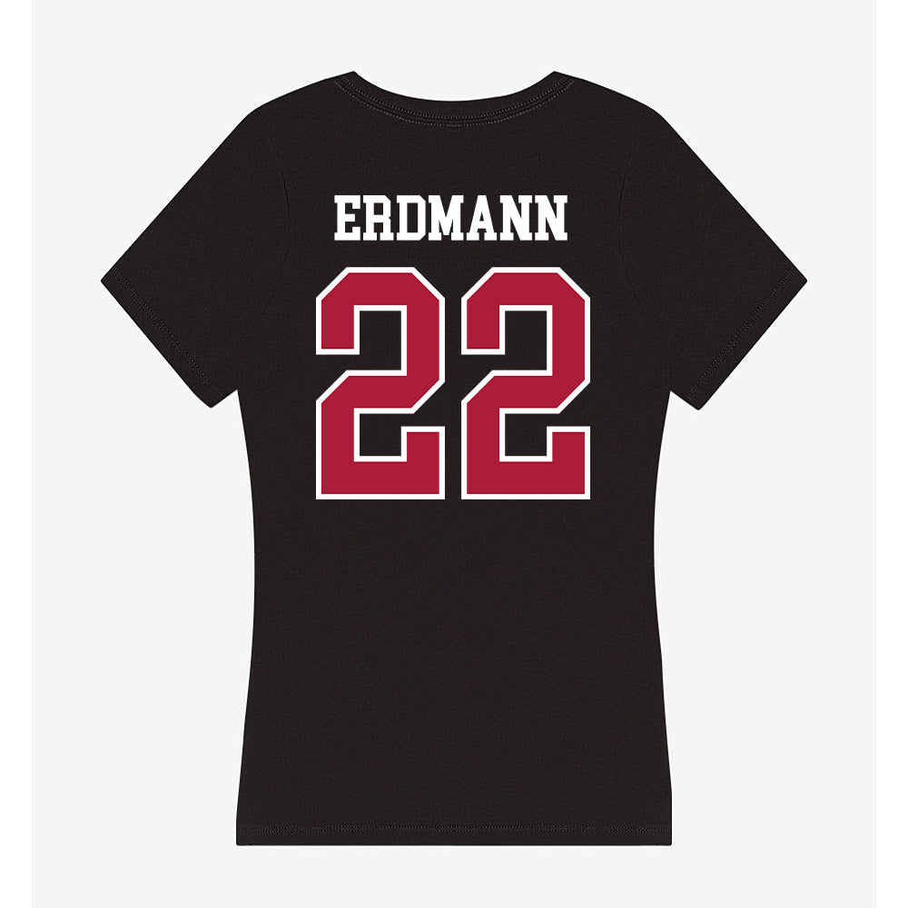 LMU - NCAA Baseball : Eric Erdmann - Women's V-Neck T-Shirt-1