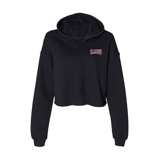 LMU - NCAA Softball : Lainey Llamas - Women's Crop Fleece Hooded Sweatshirt-0