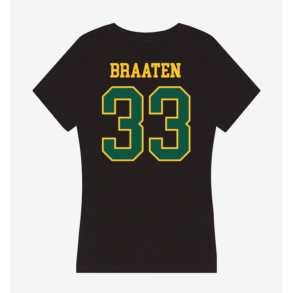 NDSU - NCAA Football : Walker Braaten - Women's V-Neck T-Shirt-1
