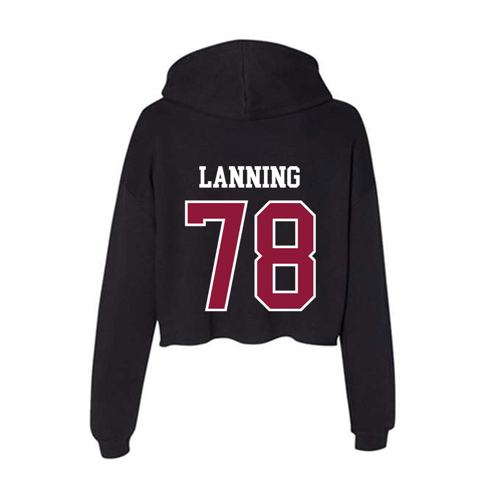 Henderson State - NCAA Football : Chase Lanning - Women's Crop Fleece Hooded Sweatshirt-1