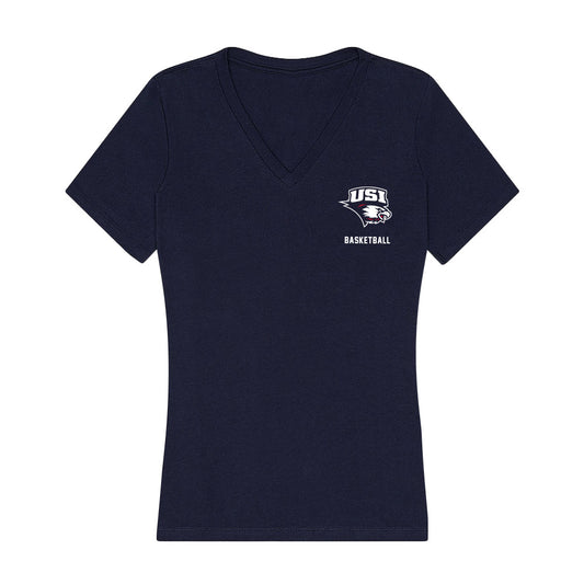 USI - NCAA Men's Basketball : Ben Ezeagu - Women's V-Neck T-Shirt-0