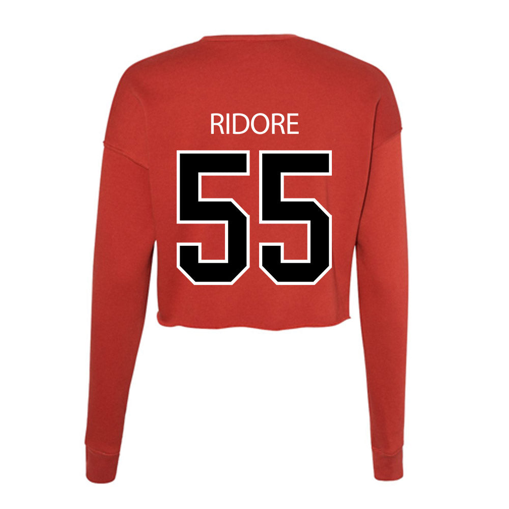 Marist - NCAA Football : Naheem Ridore - Women's Cropped Crew Fleece-1