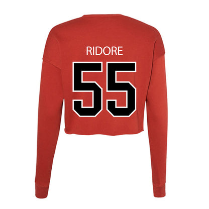 Marist - NCAA Football : Naheem Ridore - Women's Cropped Crew Fleece-1