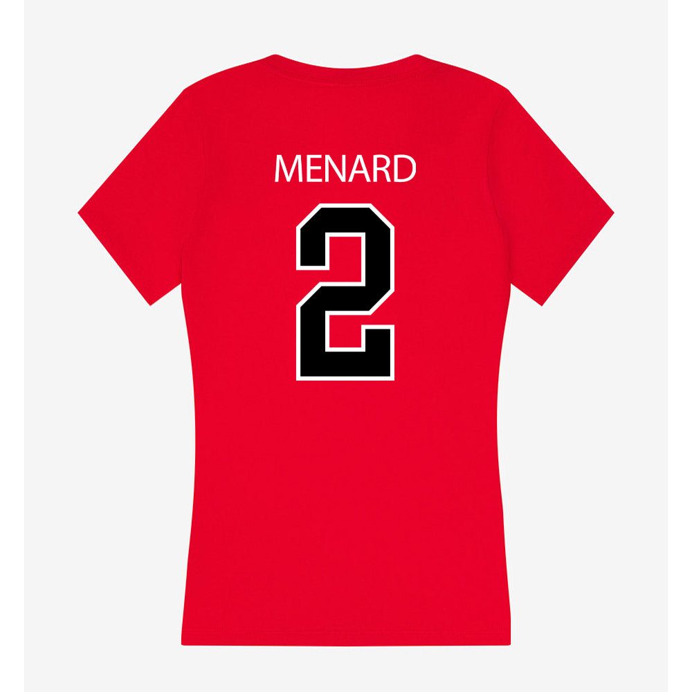 Marist - NCAA Men's Basketball : Justin Menard - Women's V-Neck T-Shirt-1