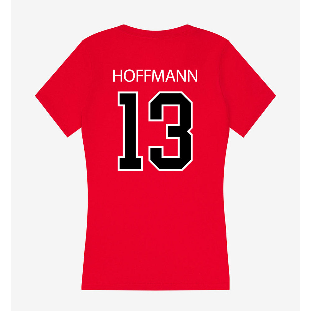 Marist - NCAA Men's Lacrosse : Derek Hoffmann - Women's V-Neck T-Shirt-1